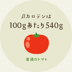 普通のトマト βカロテンは100gあたり540g